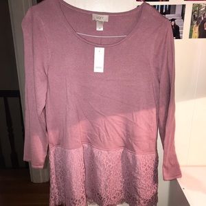 Loft lace trim sweater